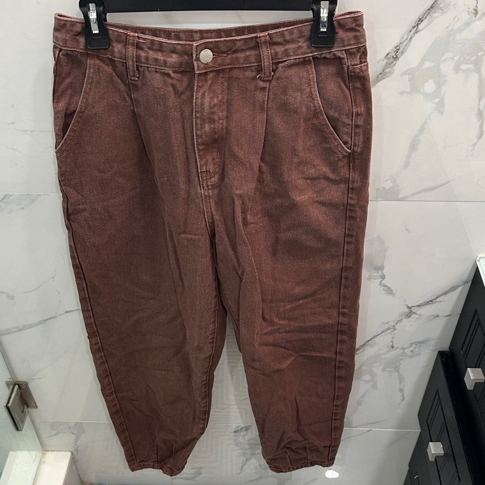 SHEIN Casual Brown Cotton Blend Women’s Size Medium Jeans